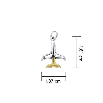 Whale Tail Silver and 14K Gold accent Charm MCM083 - Jewelry